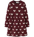 Name It Dress - Knitted - NmfOana - Burgundy/Peyote Heart