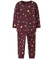 Name It Pyjama Set - 2 Parts - NmnVismas - Burgundy/Xmas - AOP