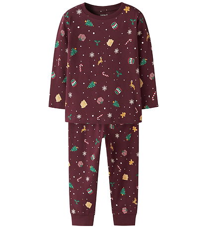 Ensemble de Pyjama Name It - 2 Pièces - NmnVismas - Burgundy/Noë Ensemble de Pyjama Name It - 2 Pièces - NmnVismas - Burgundy/Noë