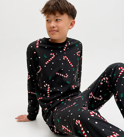 Jack & Jones Pyjama Set - JacTristan - Black/Candy Cane