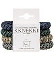 Kknekki Elastic Hair Bands - 4-Pack - Green/Blue/Grey