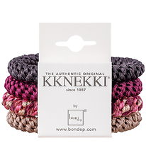Kknekki Elastic Hair Bands - 4-Pack - Brown/Beige/Red