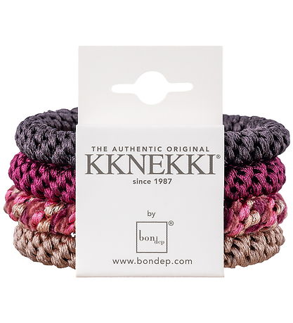 Kknekki Elastic Hair Bands - 4-Pack - Brown/Beige/Red Kknekki Elastic Hair Bands - 4-Pack - Brown/Beige/Red