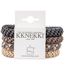Kknekki Elastic Hair Bands - 4-Pack - Beige/Brown/Black
