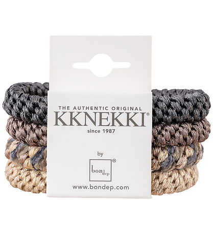 Kknekki Elastic Hair Bands - 4-Pack - Beige/Brown/Black Kknekki Elastic Hair Bands - 4-Pack - Beige/Brown/Black