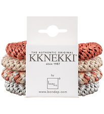 Kknekki Elastic Hair Bands - 4-Pack - Grey/Red/Beige