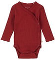 Konges Sløjd Wrap Bodysuit l/s - Minnie Newborn - Red Dahlia w.  Konges Sløjd Wrap Bodysuit l/s - Minnie Newborn - Red Dahlia w.