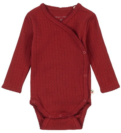 Konges Sløjd Wrap samfella l/e - Minnie Newborn - Rauður Dahlia 