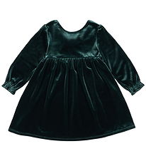 Konges Sløjd Velour Dress - Gia Bow - Pine Grove