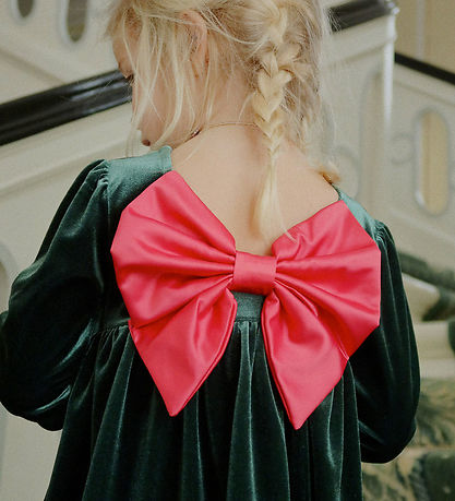 Konges Sløjd Velours Kleid - Gia Bow - Kiefernhain