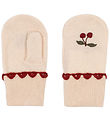 Konges Sløjd Mittens - Wool - Belou - Off White w. Cherry