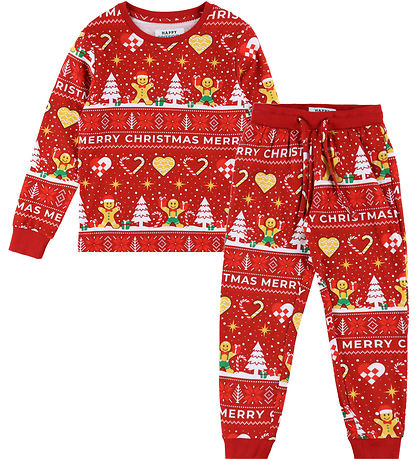 Jule-Sweaters Pyjama's - Kerstmis Cookie - Rood