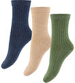 MP Strumpor - Ull - Rib - 3-pack - Camel Melerad