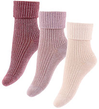 MP Socken - Viskose/Bambus - Rib - 3er-Pack - Glitter - Maroon MP Socken - Viskose/Bambus - Rib - 3er-Pack - Glitter - Maroon