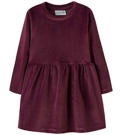 Name It Kjóll - NmfVeloa - Velúr - Burgundy