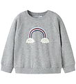 Name It Sweatshirt - NmfVenus - Grey Melange/Rainbow Clouds Name It Sweatshirt - NmfVenus - Grey Melange/Rainbow Clouds