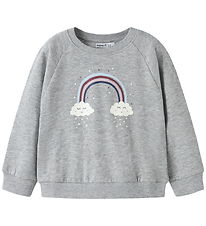 Name It Sweatshirt - NmfVenus - Grey Melange/Rainbow Clouds Name It Sweatshirt - NmfVenus - Grey Melange/Rainbow Clouds