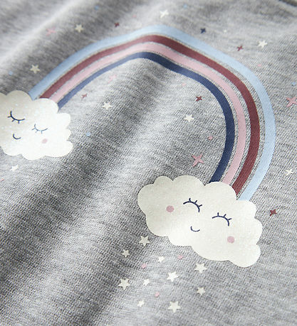 Sweat-shirt Name It - NmfVénus - Grey Melange/Rainbow Clouds Sweat-shirt Name It - NmfVénus - Grey Melange/Rainbow Clouds