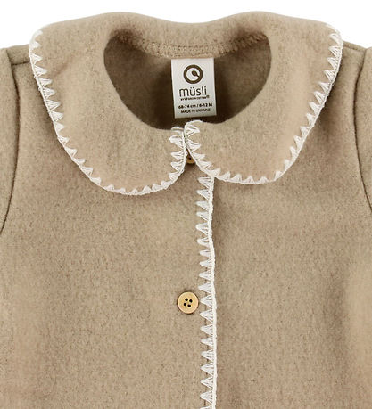 Müsli Pramsuit - Wool fleece - Seed