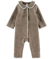 Müsli Pramsuit - Wool fleece - Brown Melange