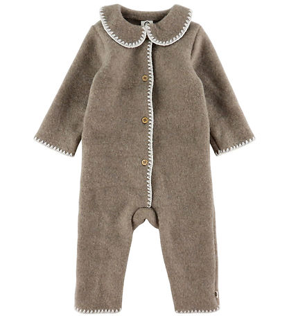 Müsli Pramsuit - Wool fleece - Brown Melange