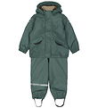 Mikk-Line Rainwear w. Suspenders - PU - Conditioner Green
