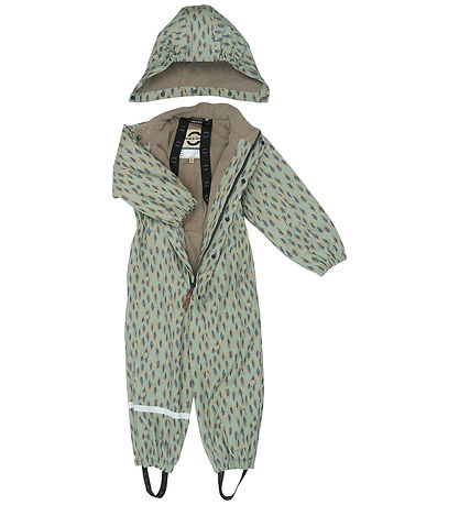 Mikk-Line Sadehaalari M. Fleece - PU - AOP - Jäävuori Green
