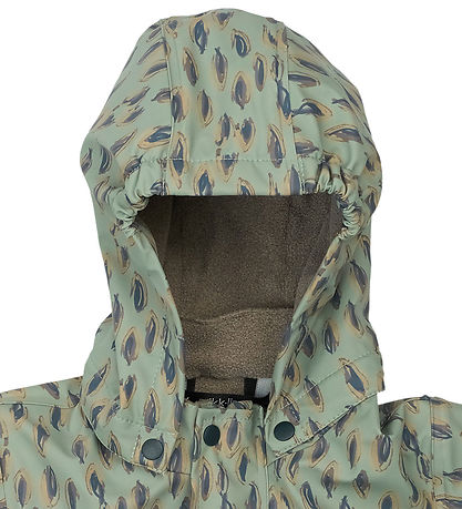 Mikk-Line Sadehaalari M. Fleece - PU - AOP - Jäävuori Green