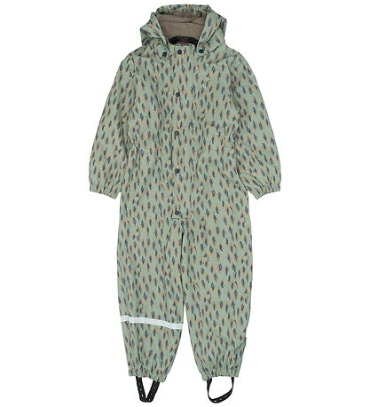 Mikk-Line Sadehaalari M. Fleece - PU - AOP - Jäävuori Green