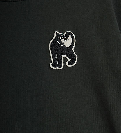 Mini Rodini T-shirt - Panther patch - Black Mini Rodini T-shirt - Panther patch - Black