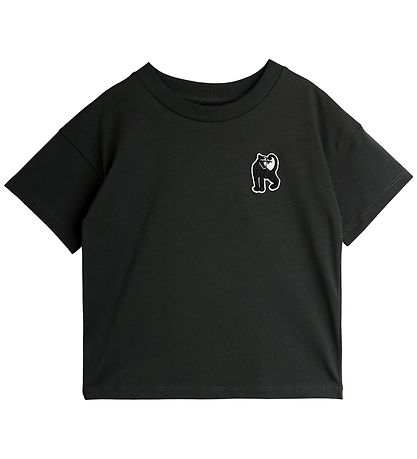 Mini Rodini T-shirt - Panther patch - Black Mini Rodini T-shirt - Panther patch - Black