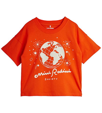 Mini Rodini T-shirt - Society - Red Mini Rodini T-shirt - Society - Red