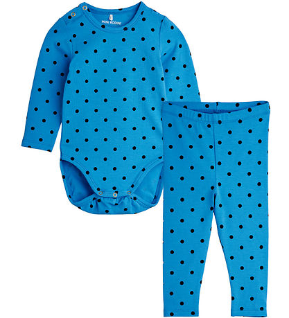 Mini Rodini Set - Leggings/Bodysuit l/s - Polka Dots - Blue
