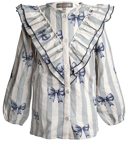 Hanevild Blouse - Denim - Bow - Rainy Hanevild Blouse - Denim - Bow - Rainy