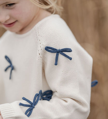 Hanevild Blouse - Knitted - Ivory/Bows