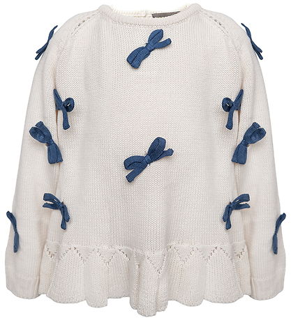 Hanevild Blouse - Knitted - Ivory/Bows