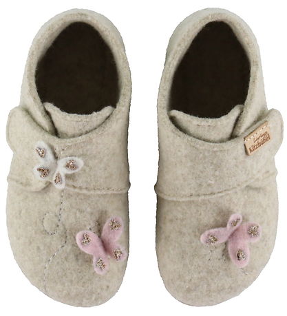Living Kitzbühel Slippers - Wool - Sissi Schmetterling - Oat Mil