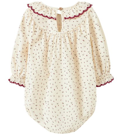 Lil' Atelier Bodysuit l/s - NbfRasia - Turtledove/Red Dahlia