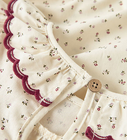 Lil' Atelier Bodysuit l/s - NbfRasia - Turtledove/Red Dahlia