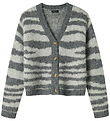 LMTD Cardigan - NlfNulos - Kort Prjónað - Dark Grey Melange