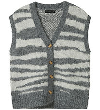 LMTD Waistcoat - NlfNulos - Card Knitted - Dark Grey Melange LMTD Waistcoat - NlfNulos - Card Knitted - Dark Grey Melange
