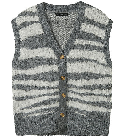 LMTD Waistcoat - NlfNulos - Card Knitted - Dark Grey Melange LMTD Waistcoat - NlfNulos - Card Knitted - Dark Grey Melange