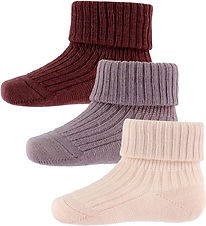 MP Socks - Wool - Rib - 3-Pack - Rose Dust