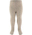 MP Tights - Wool/Cotton - Rib - Aria - Light Brown Melange