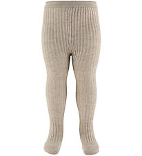 MP Tights - Wool/Cotton - Rib - Aria - Light Brown Melange MP Tights - Wool/Cotton - Rib - Aria - Light Brown Melange