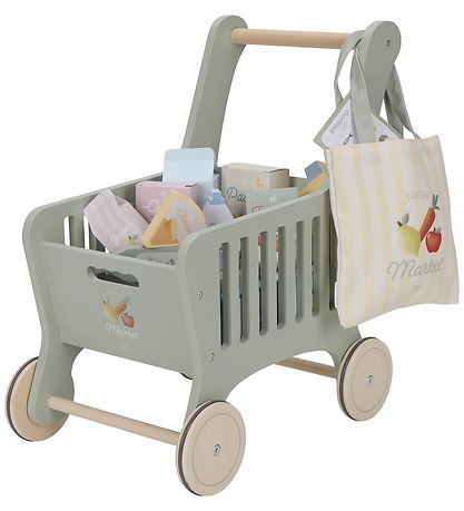 Little Dutch Go Shopping Trolley - 14 Parts - Green Little Dutch Go Shopping Trolley - 14 Parts - Green