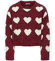Kids Only Blouse - Knitted - KogSus - Cabernet/Heart/Egret