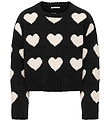 Kids Only Bluse - Strick - KogSus - Black/Heart/Reiher