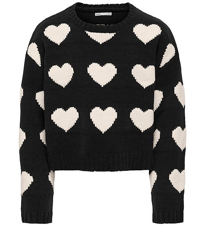Kids Only Bluse - Strick - KogSus - Black/Heart/Reiher