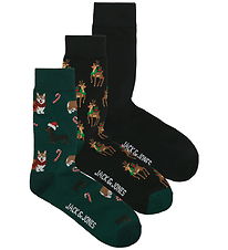 Jack & Jones Socks - JacXmas - 3-Pack - Scarab/Black
